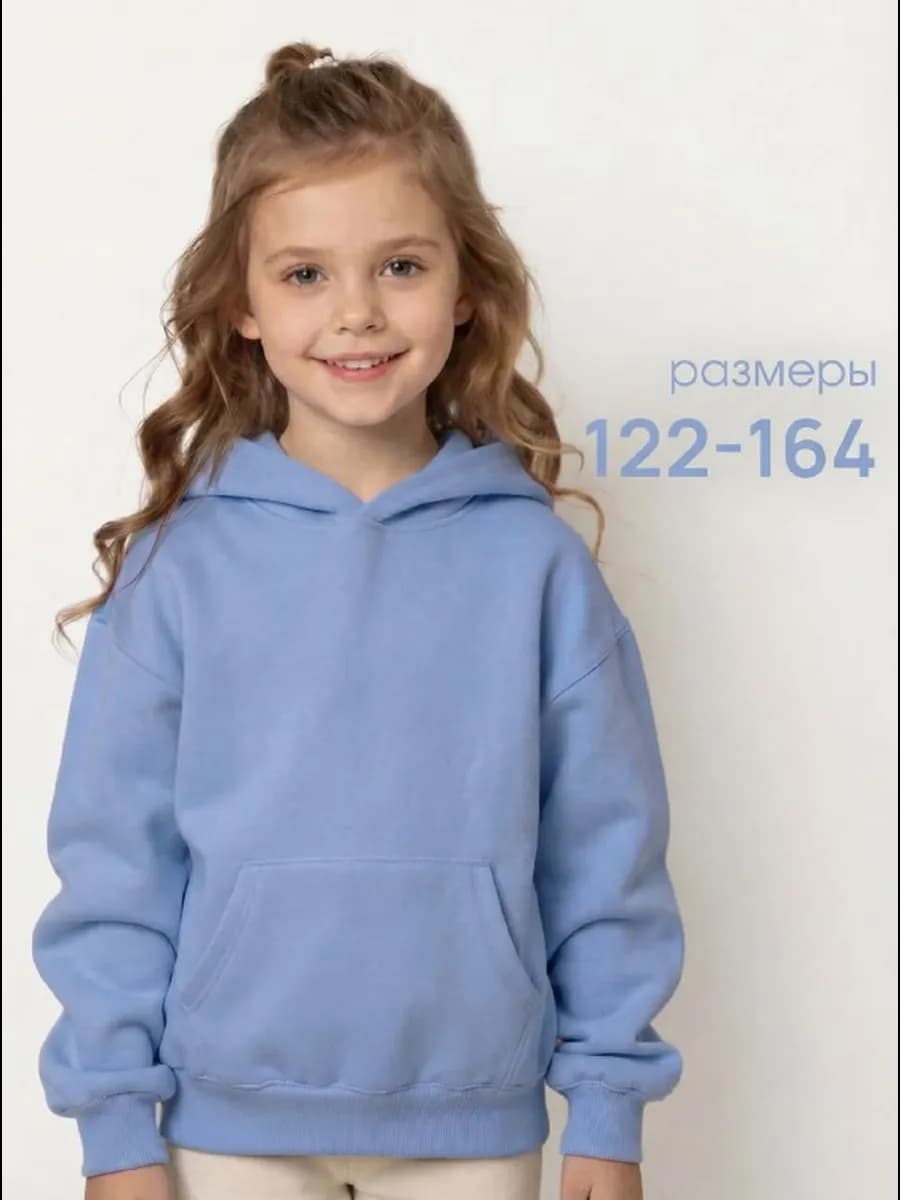 Худи оверсайз с начесом для девочки - фото 1