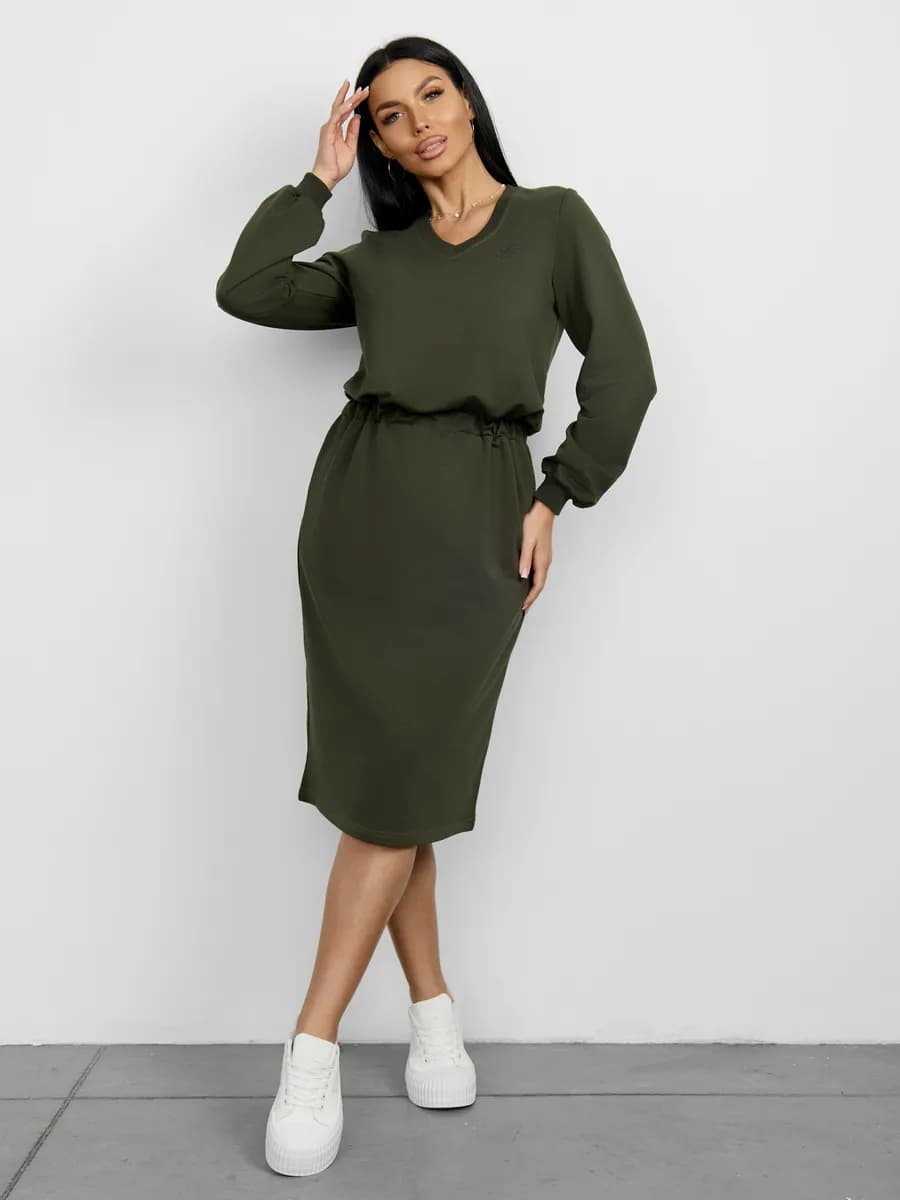 Платье осень повседневное больших размеров