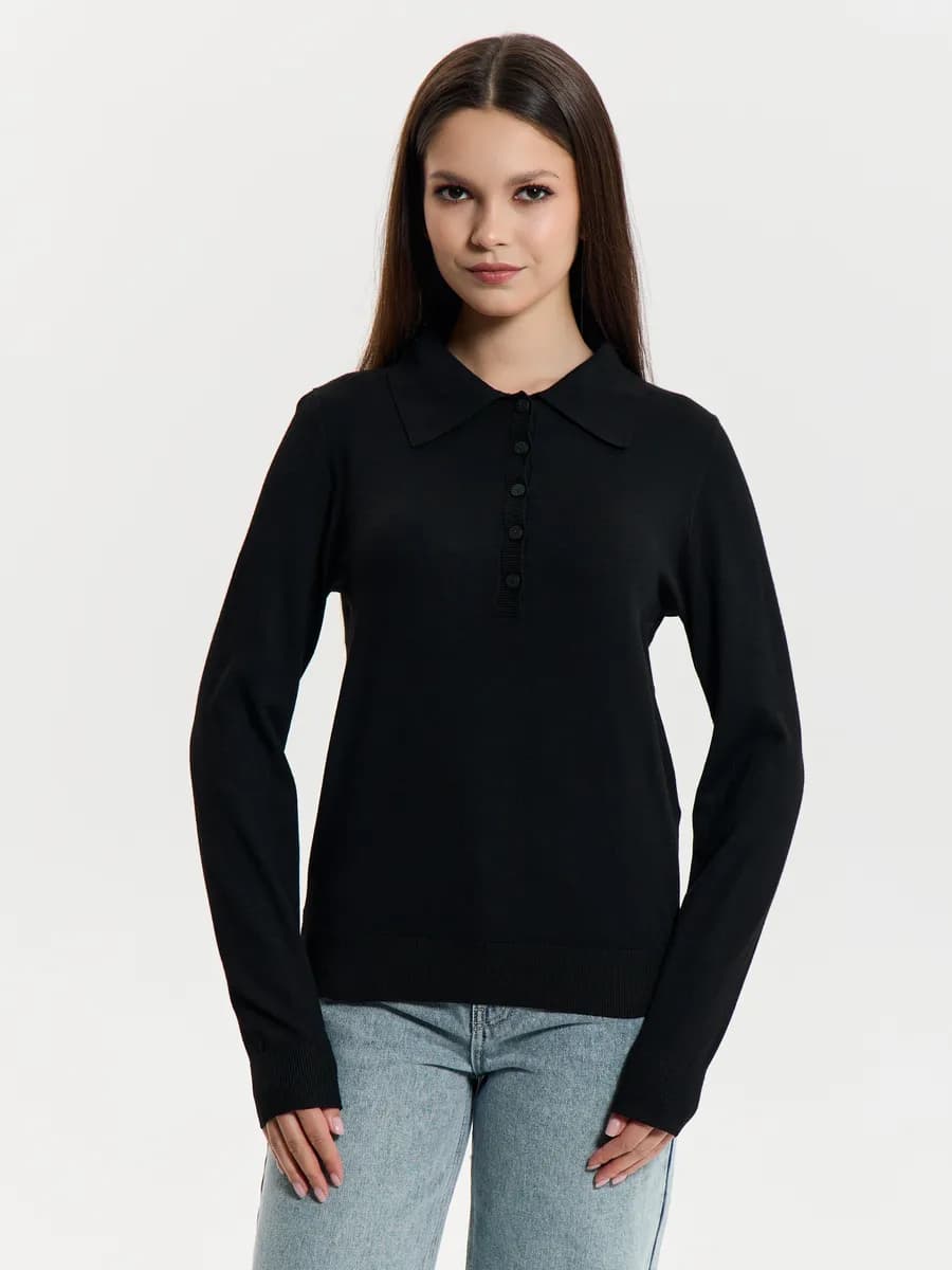 Джемпер-поло однотонный