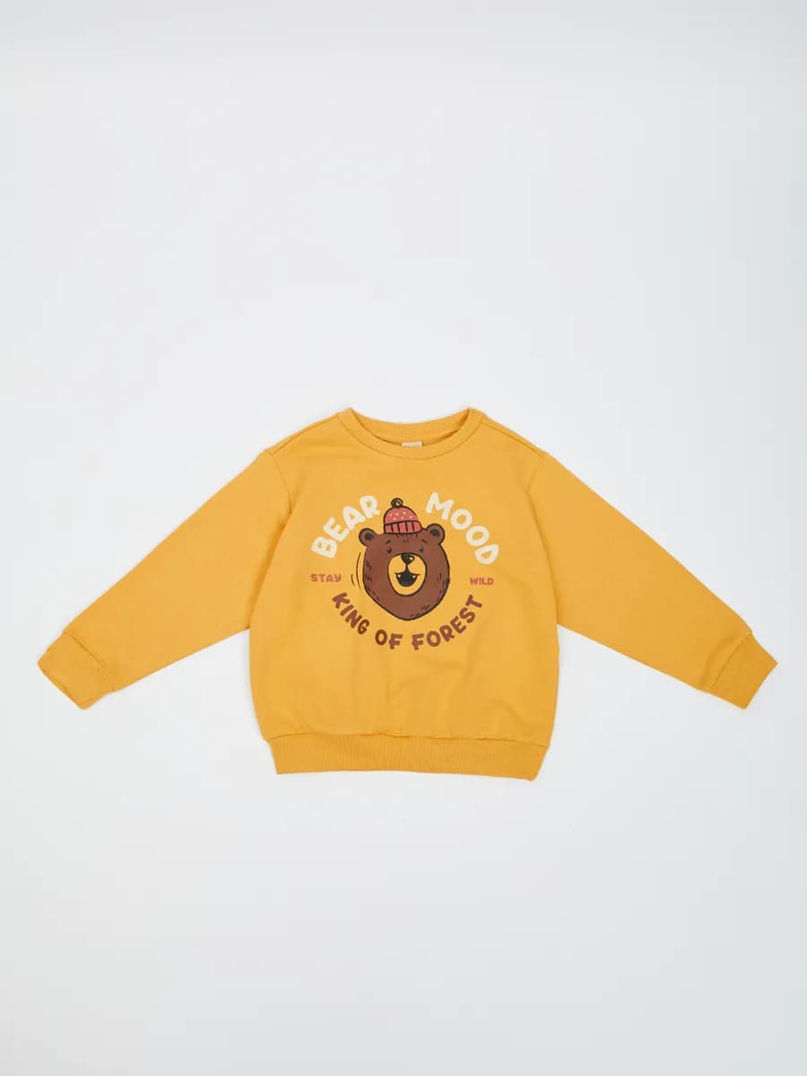 Свитшот прямого кроя с принтом