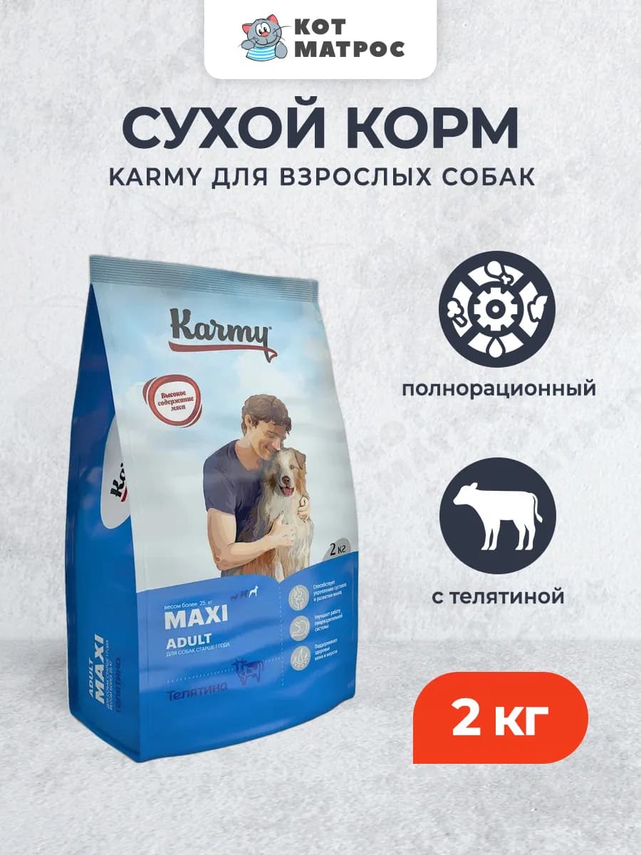 Сухой корм для взрослых собак крупных пород с телятиной 2 кг