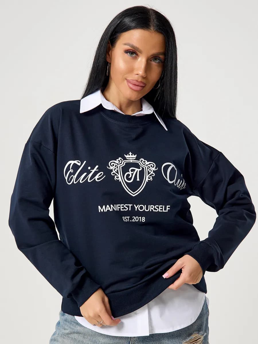 Свитшот женский оверсайз без начеса