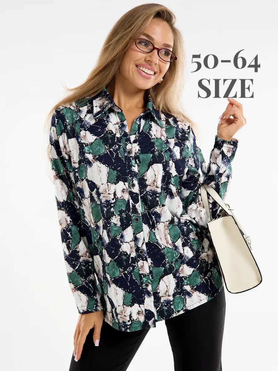 Кофта теплая на пуговицах больших размеров