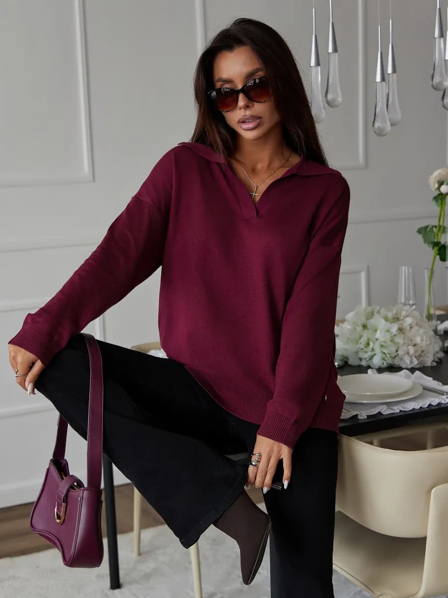 Джемпер поло нарядный большие размеры