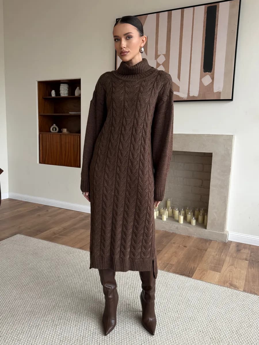 Вязаное платье свитер шерстяное