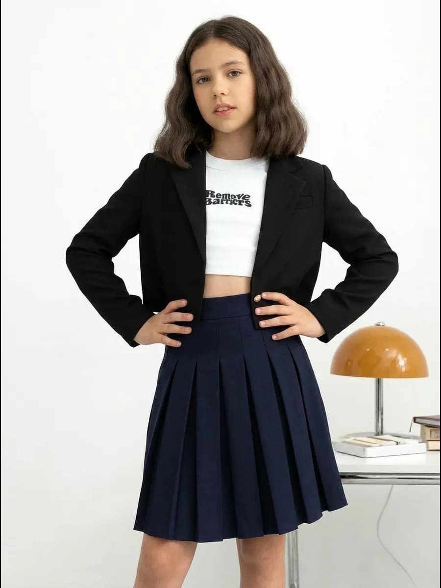 Юбка для девочек в складку школьная
