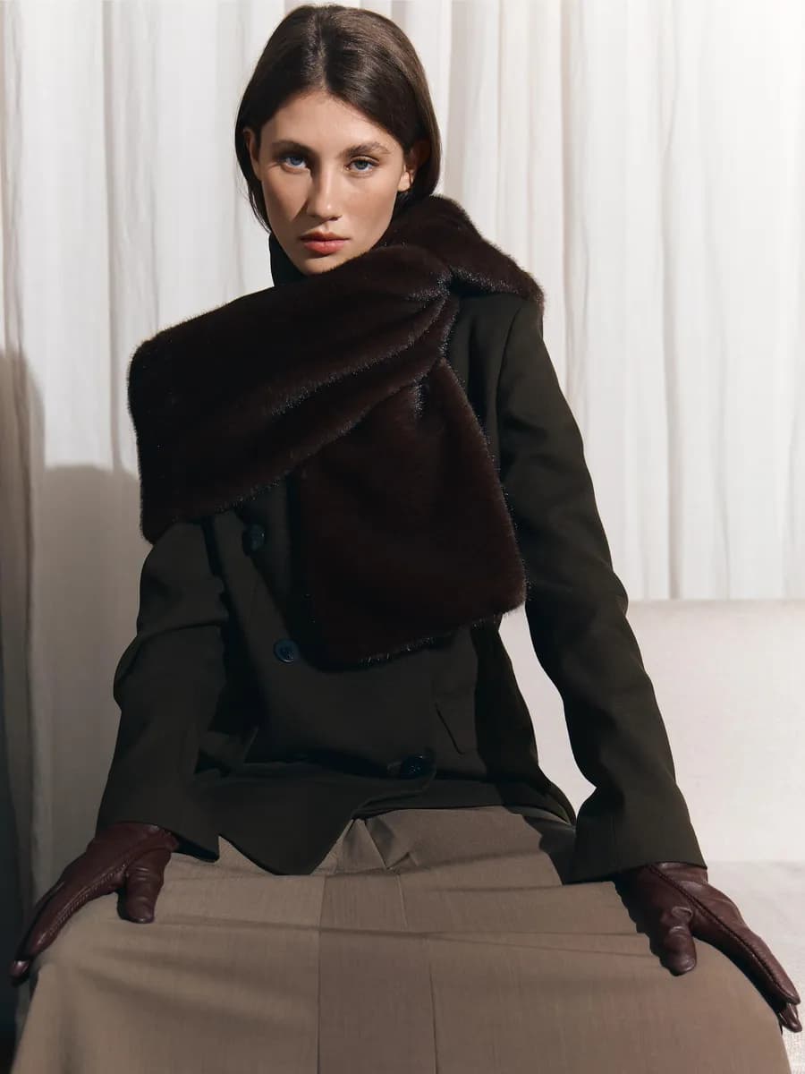 Шарф меховой длинный