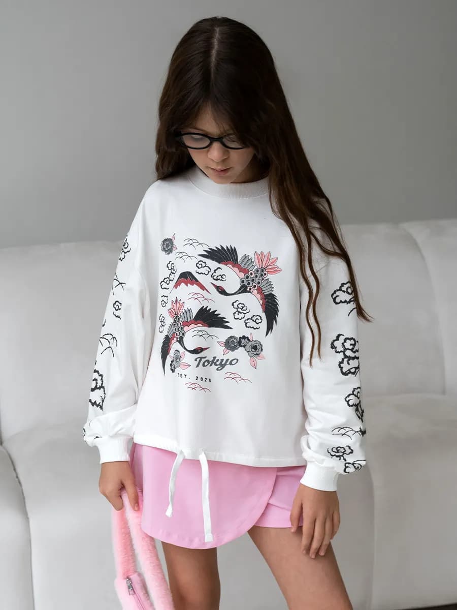 Свитшот для девочки с завязками