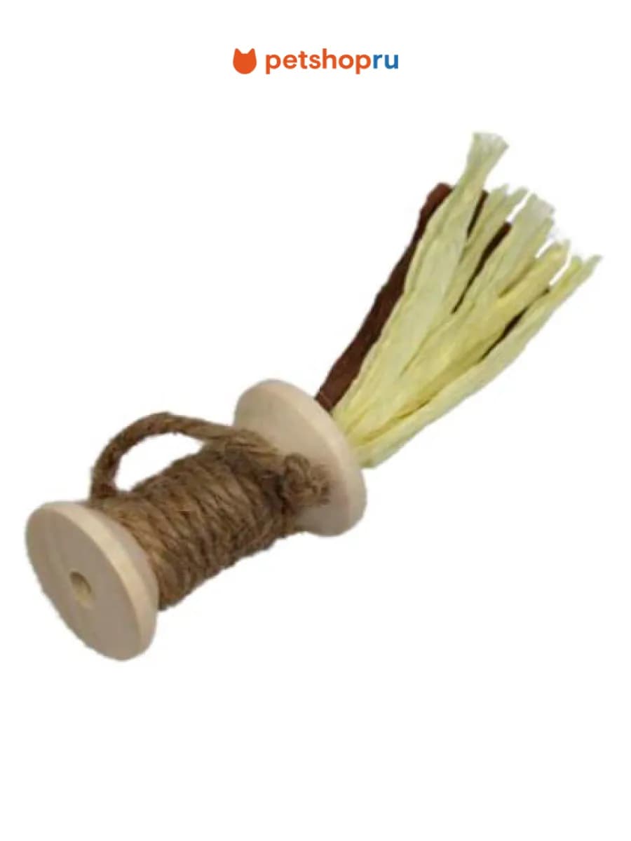 Натуральная игрушка катушка для кошек, 15 см
