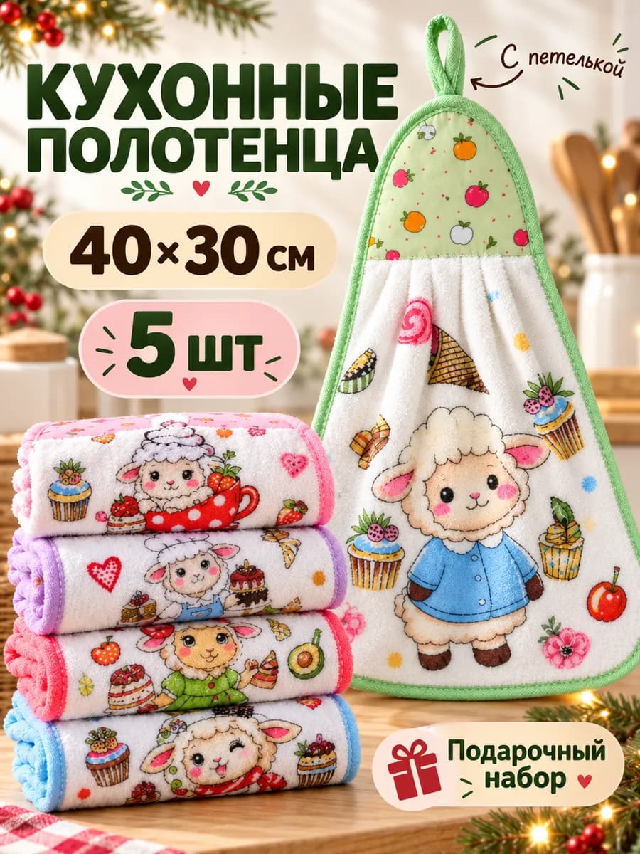 Подарочный набор полотенце кухонное из микрофибры