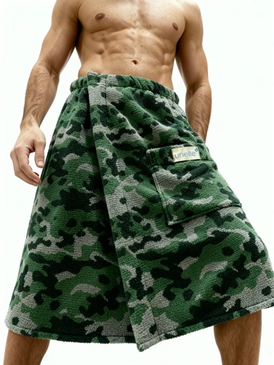 Килт банный махровый на пуговице