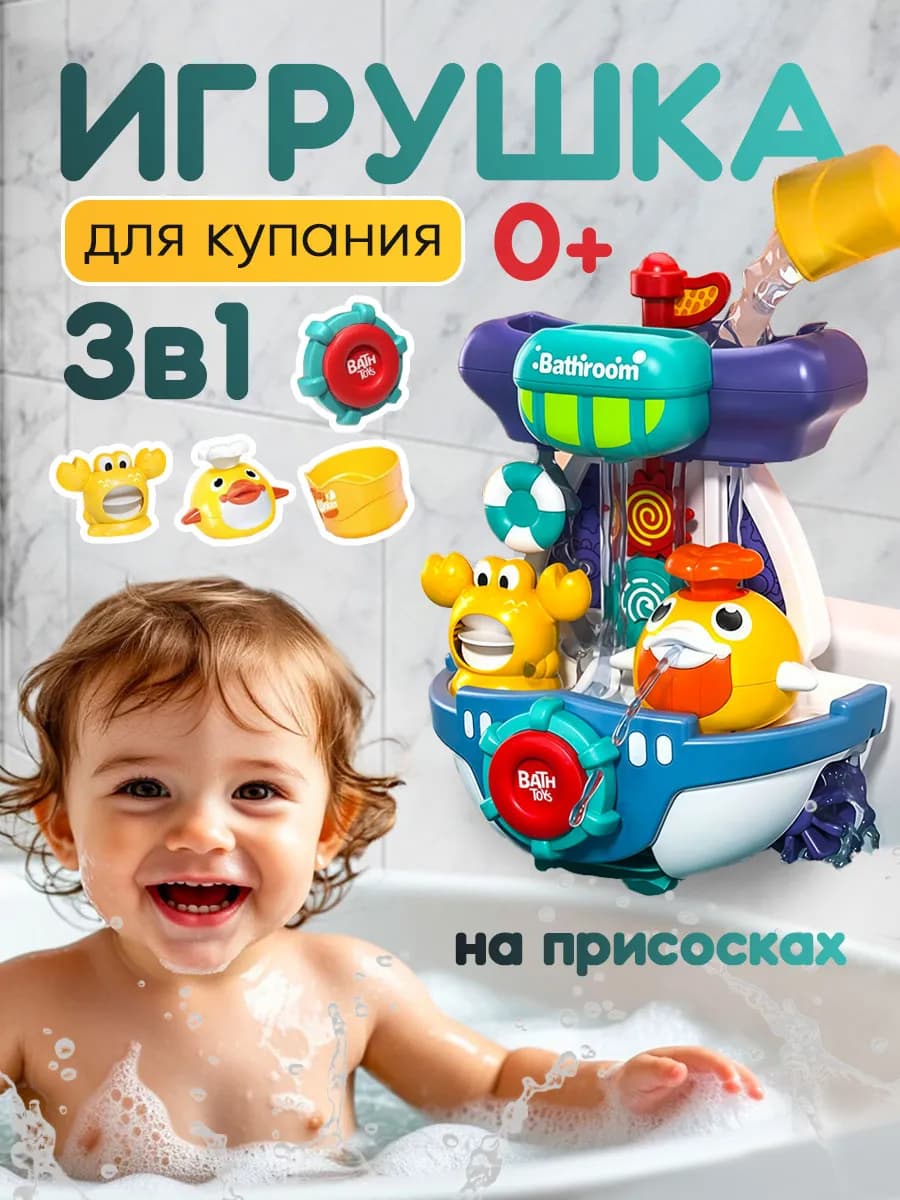 Игрушки для ванной детские мельница