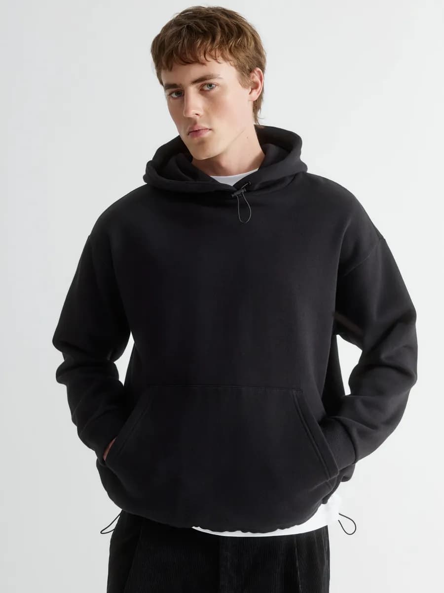 Толстовка худи оверсайз утепленная с капюшоном