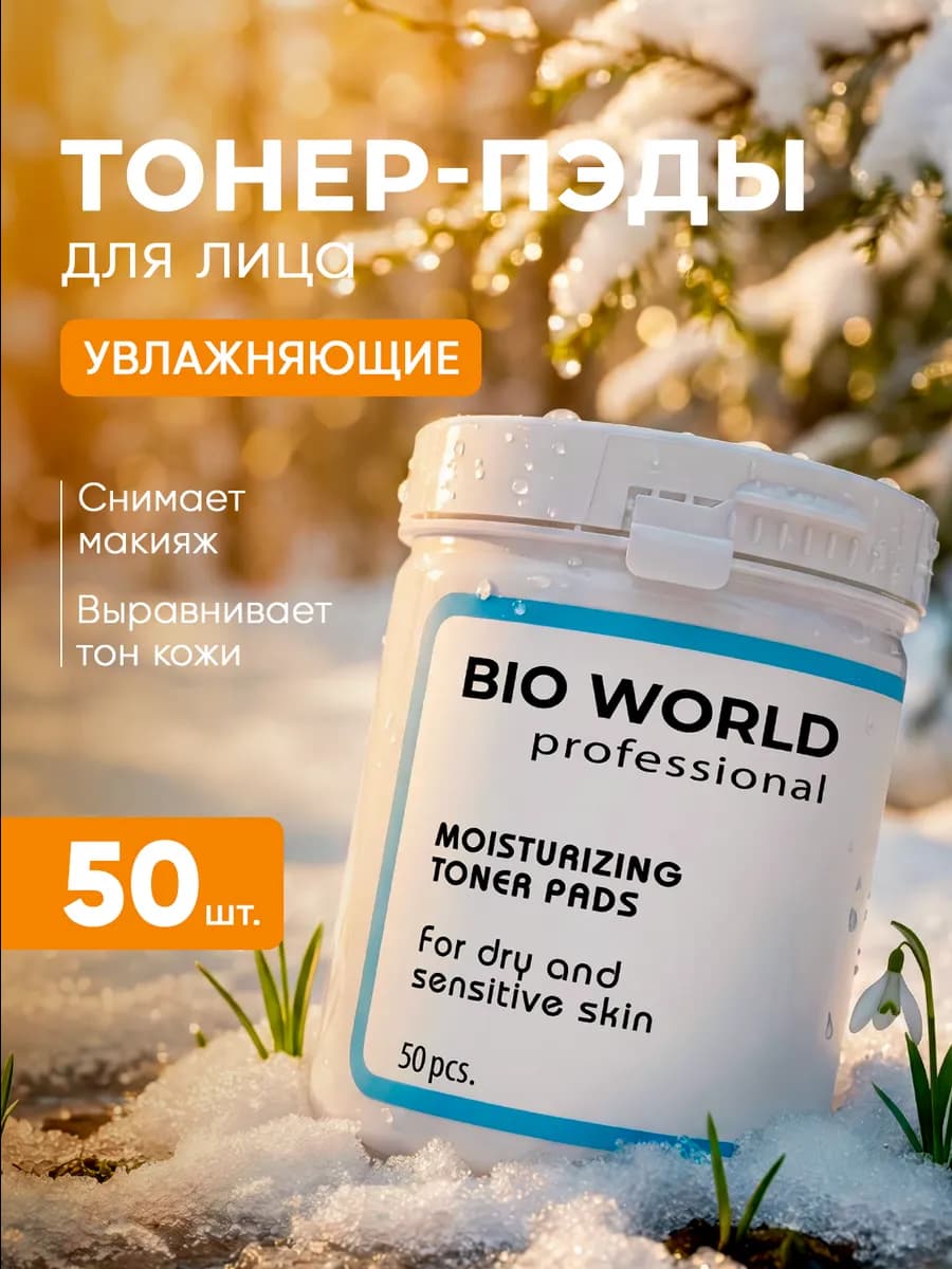 Увлажняющие тонер пэды для лица 50 шт