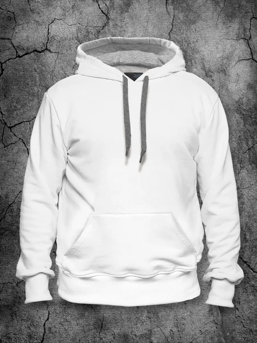 Худи мужское с капюшоном без начеса кофта белая y2k