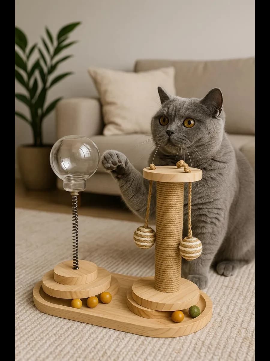 Когтеточка для кошки с игрушкой