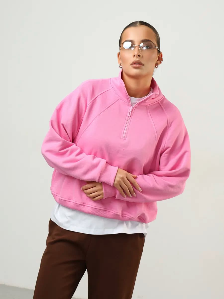 Свитшот с молнией больших размеров кофта