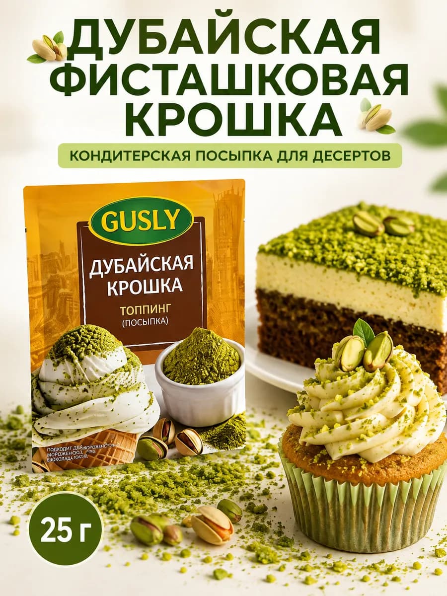 Дубайская крошка Фисташковая мука (25 грамм) 1 уп