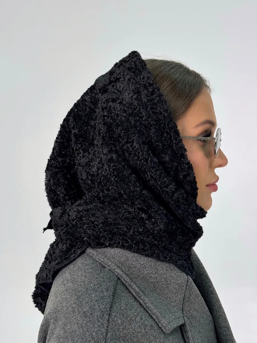 Косынка теплая на голову зимняя