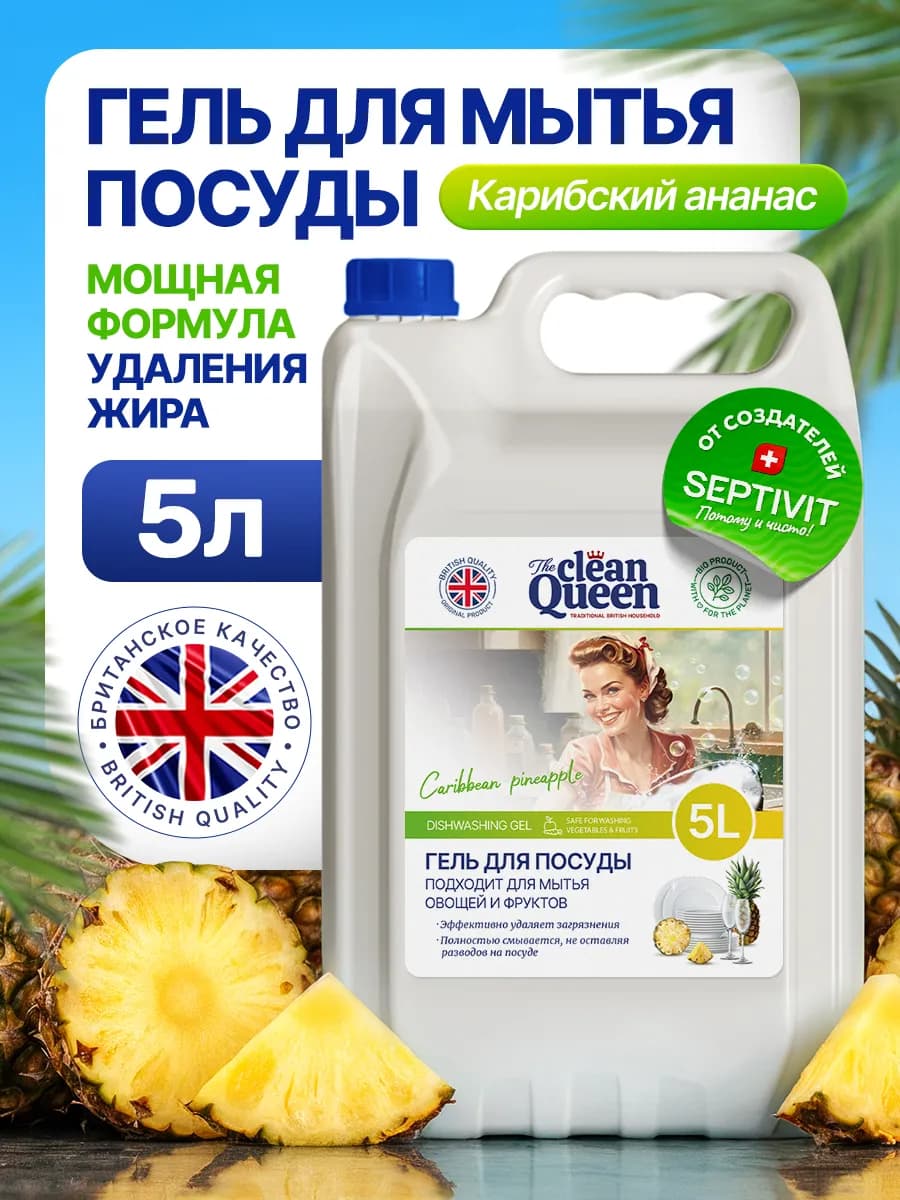 Гель для мытья посуды 5 л Clean Queen