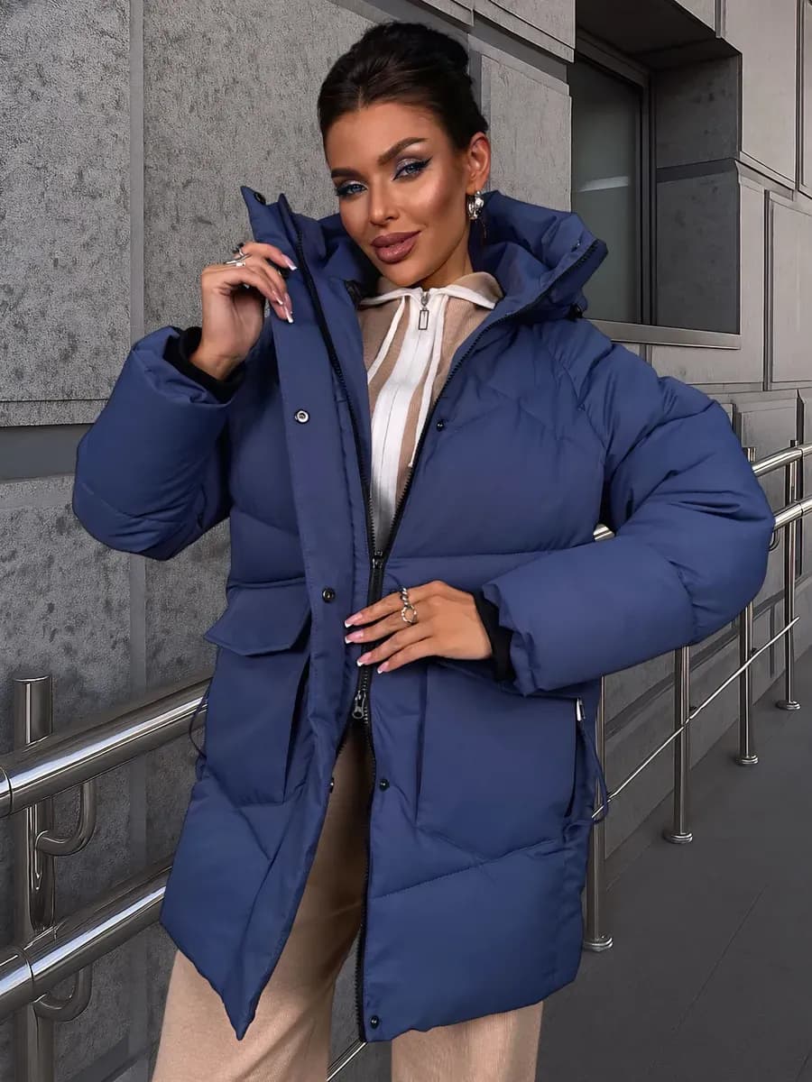 Куртка зимняя длинная с капюшоном