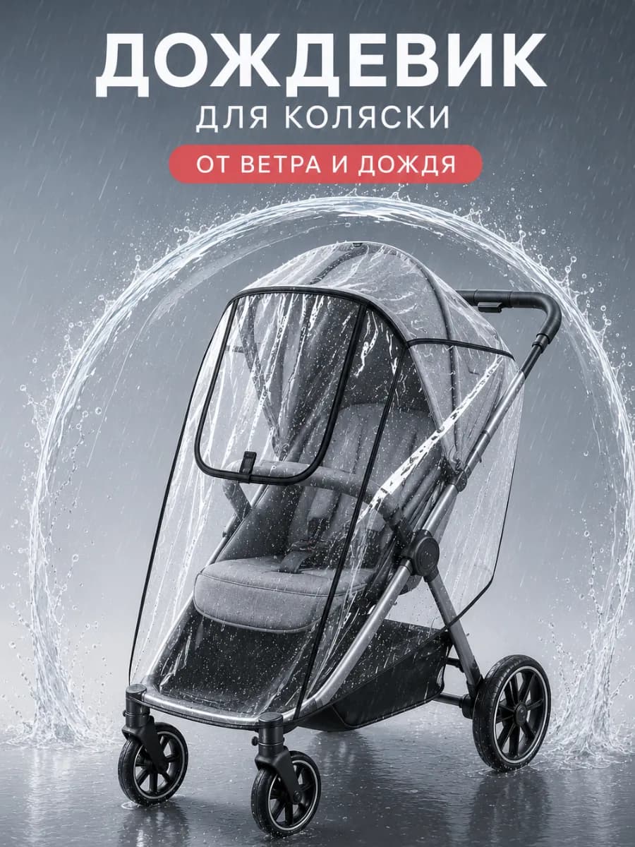 Дождевик на прогулочную коляску универсальный