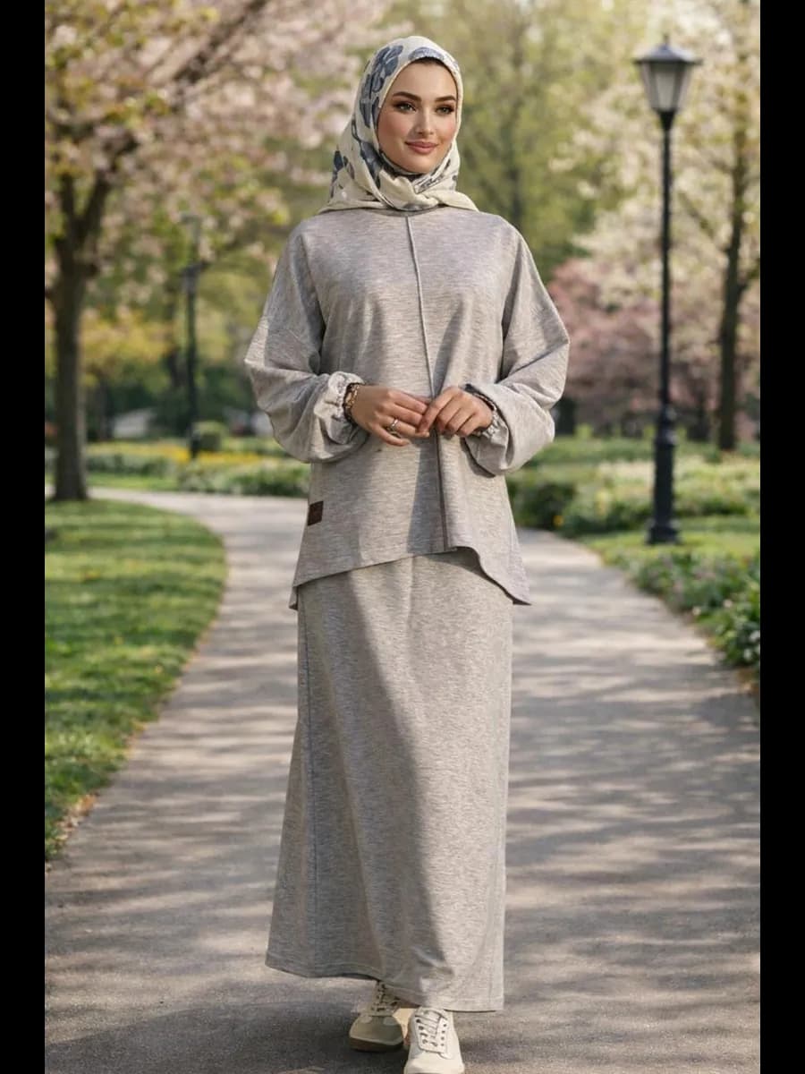 Мусульманский костюм без начеса с юбкой спортивный
