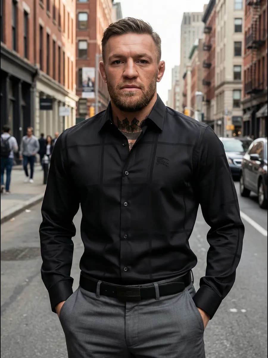 Рубашка хлопковая полуприталенная классическая в клетку