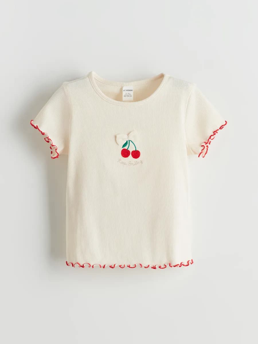 женская девочки Футболка с круглым вырезом