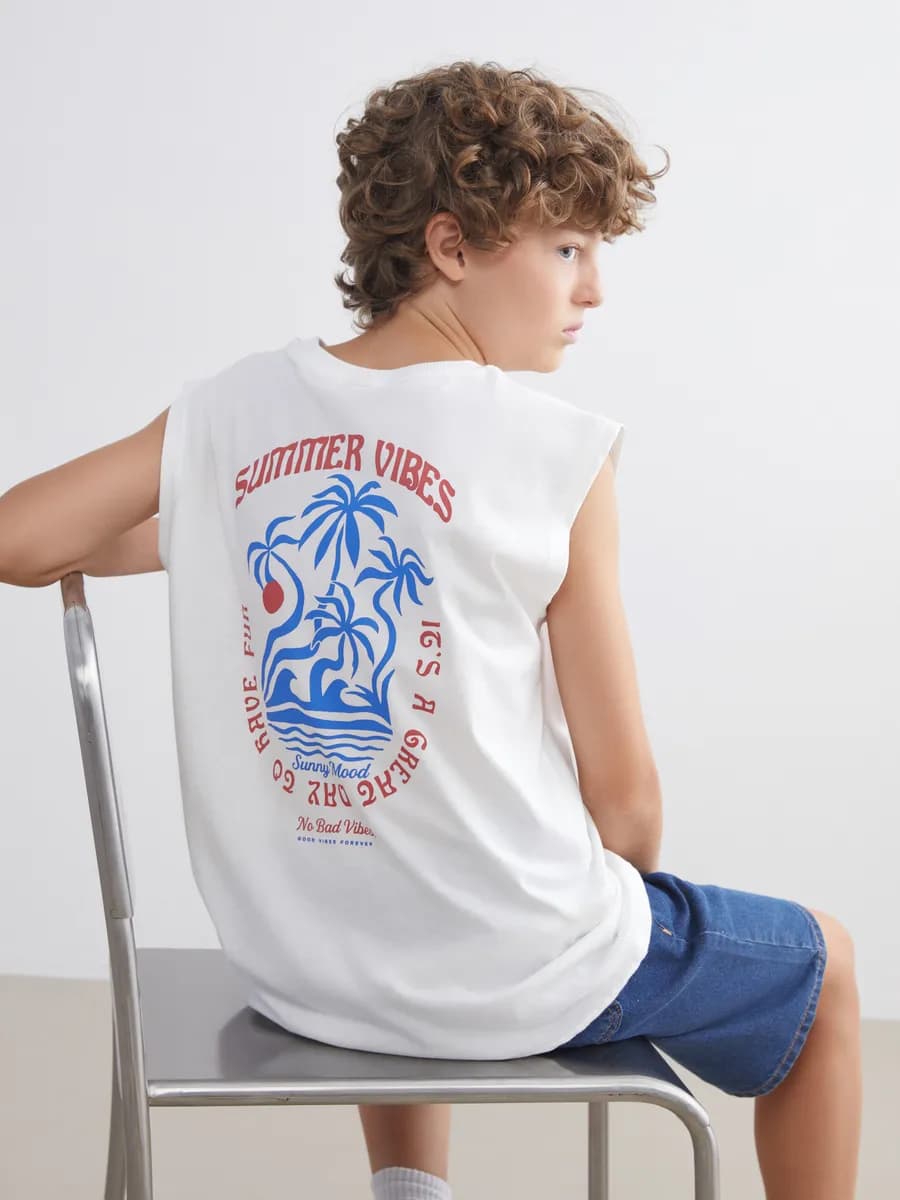 мальчики Майка для мальчиков с круглым вырезом