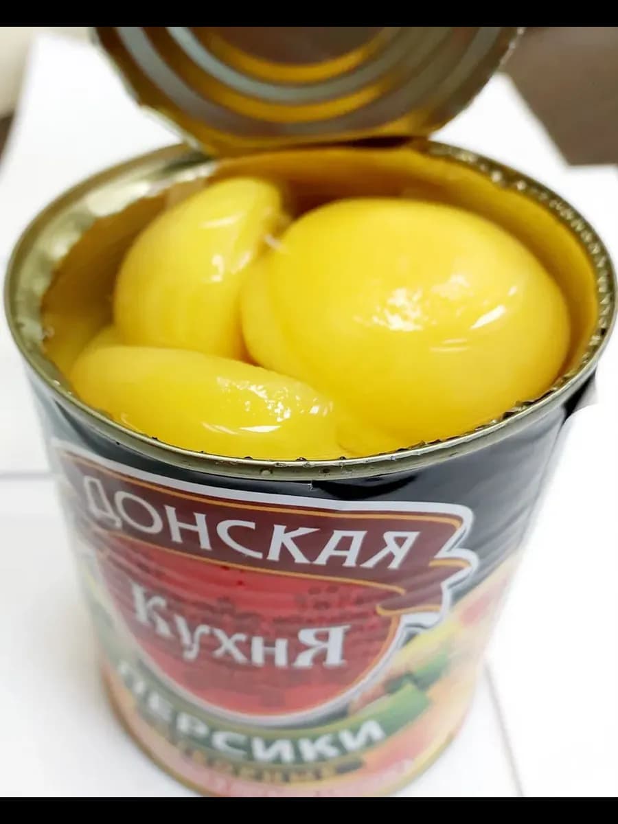 Персики консервированные в легком сиропе 850 мл 1 банка
