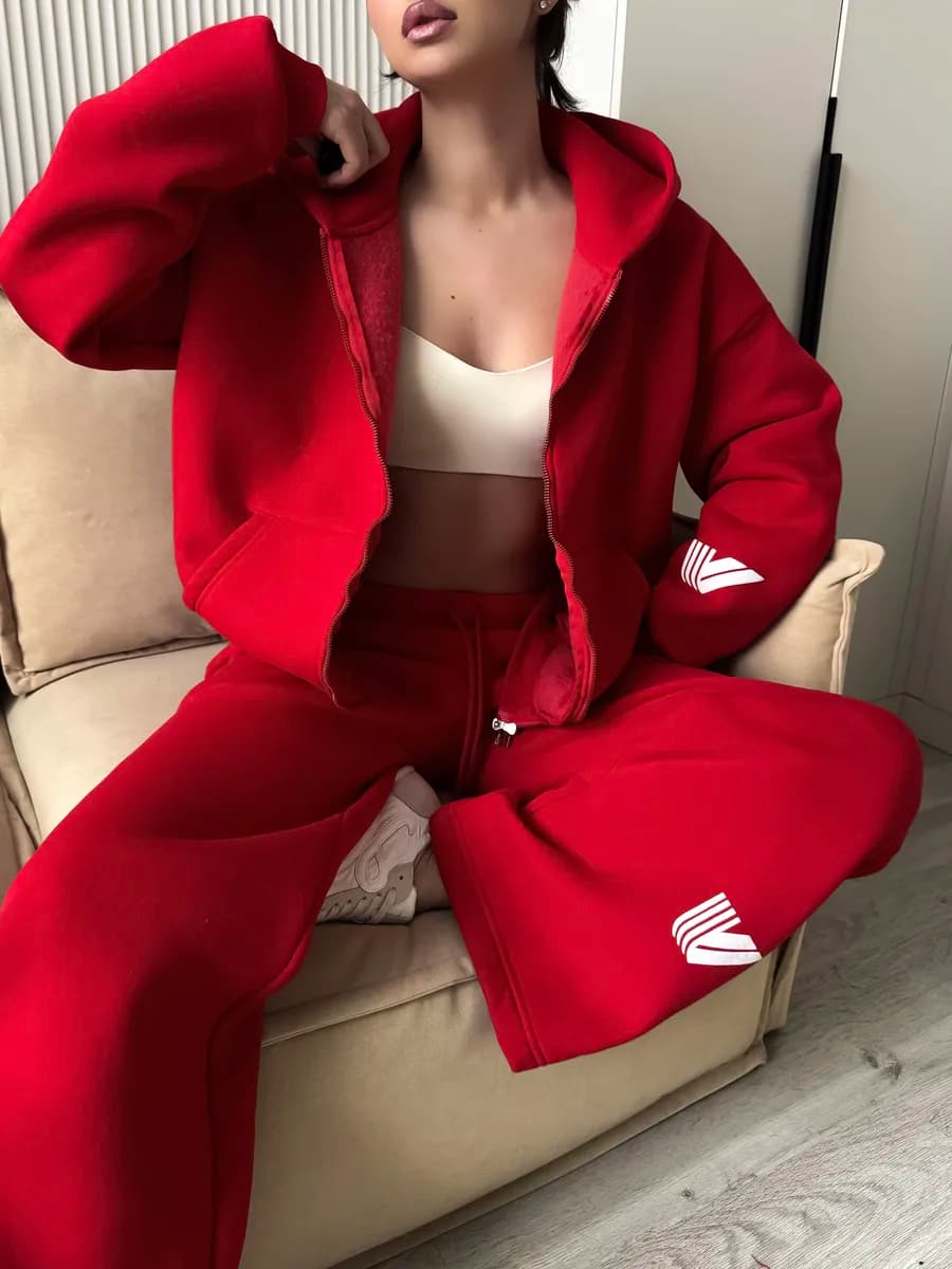 Костюм спортивный теплый с начесом на молнии