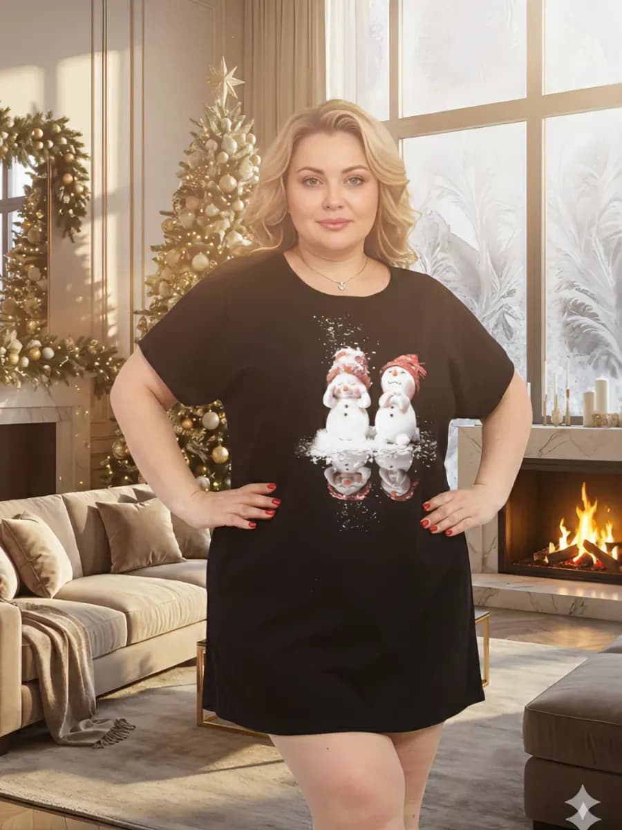 Туника женская трикотажная домашняя больших размеров