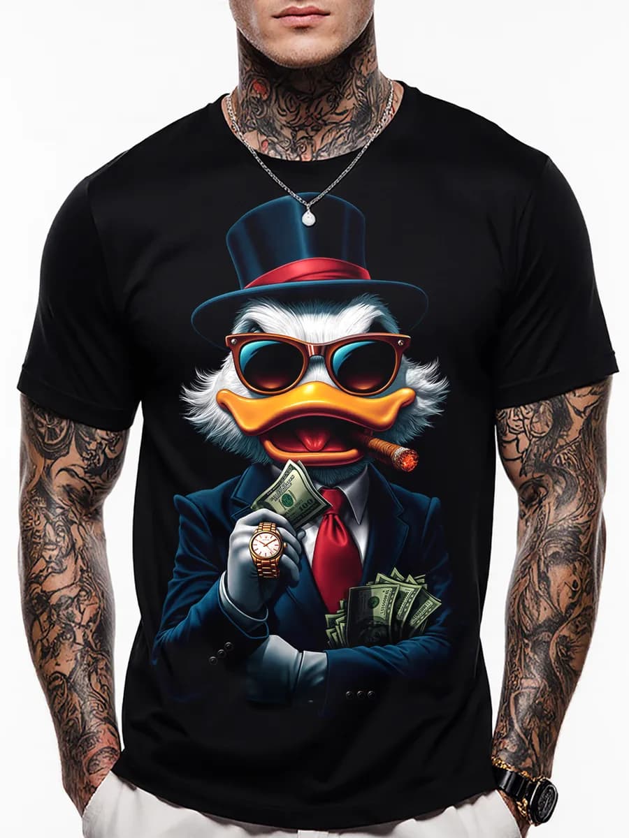 Футболка со светящимся принтом Скрудж бабки - фото 1