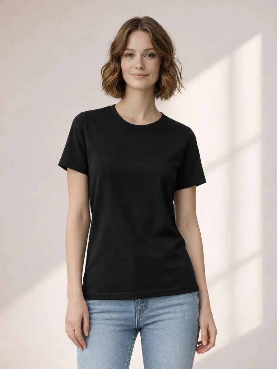 Футболка базовая однотонная прямого кроя