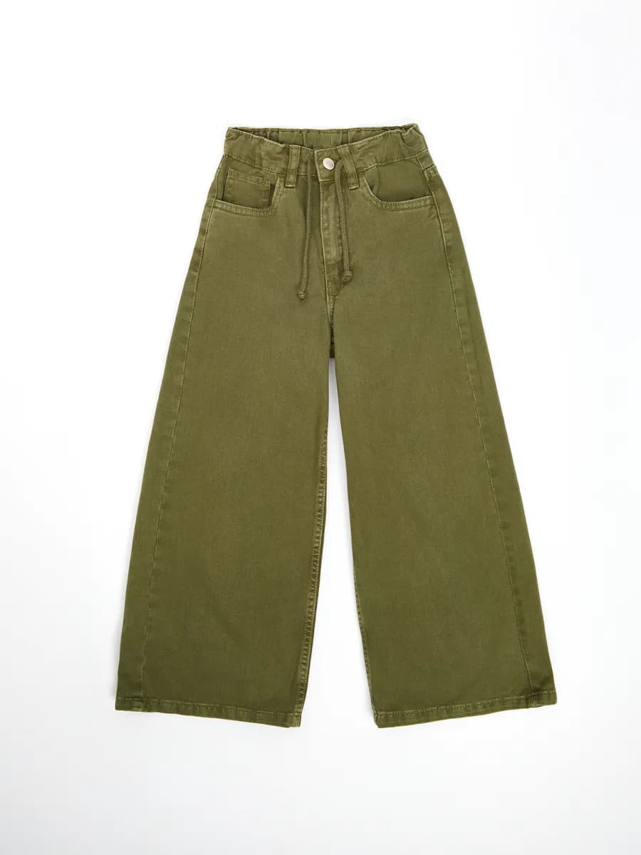 Джинсы широкие на высокой посадке