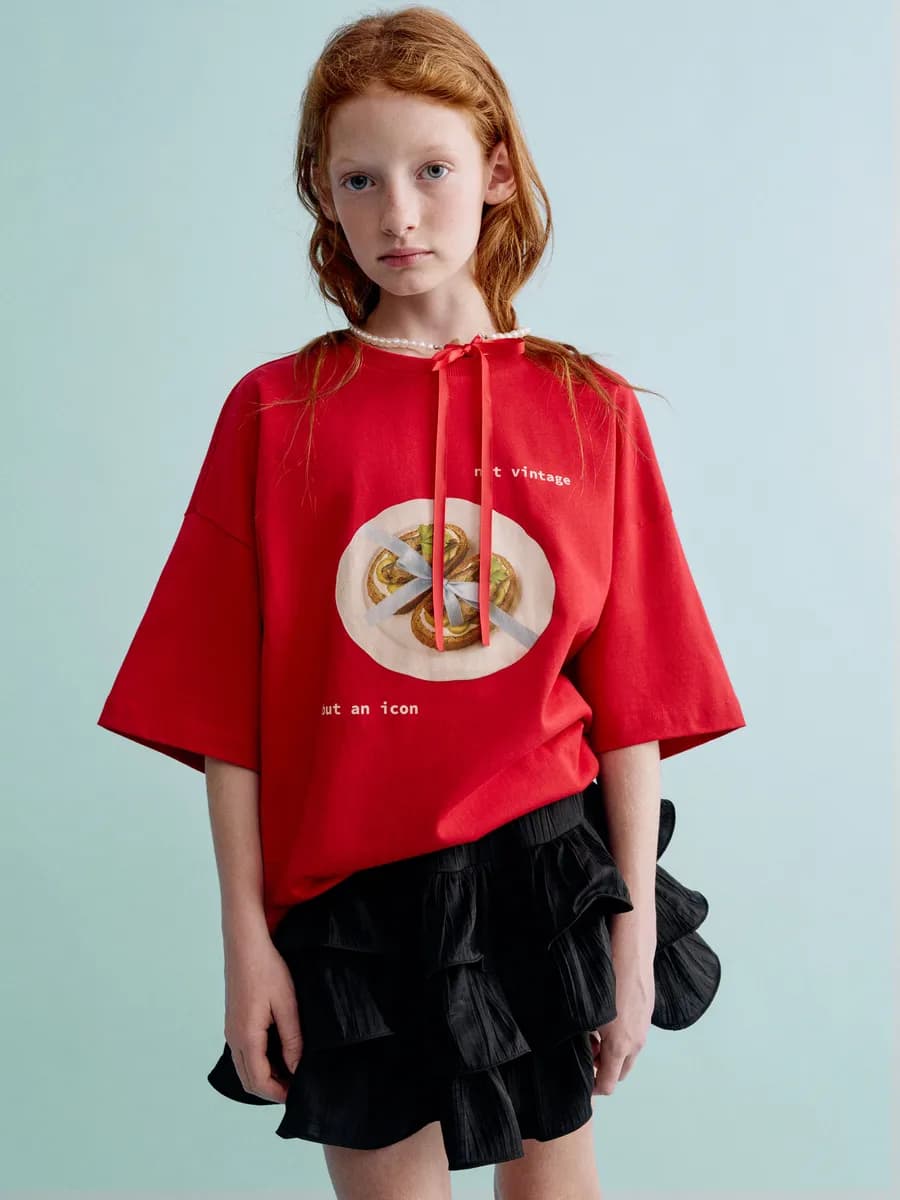 Футболка оверсайз хлопковая новогодняя с принтом