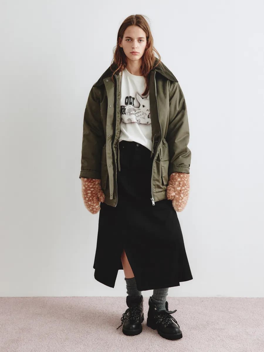 Твиловая хлопковая юбка миди из линейки Young