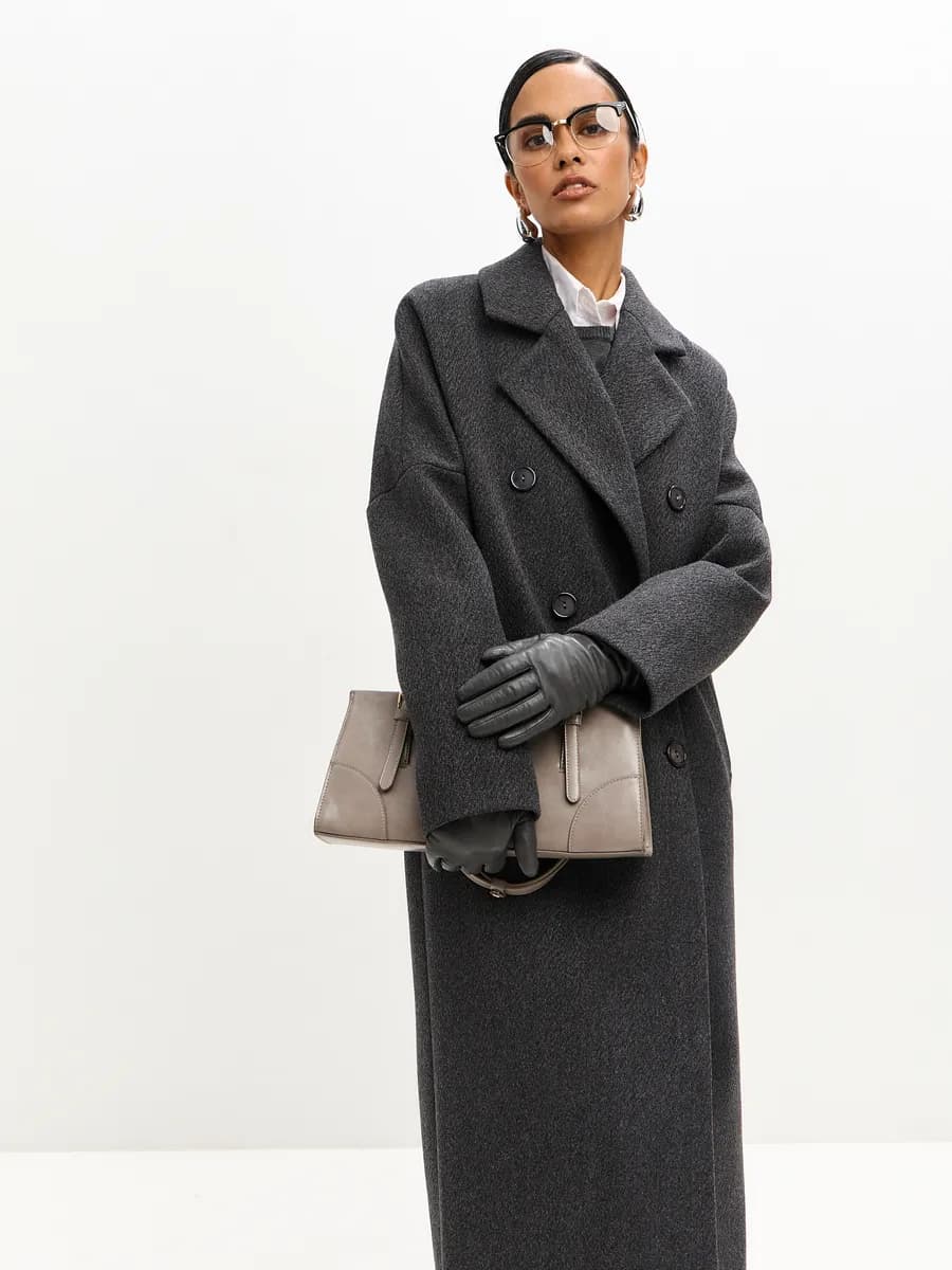 Пальто шерстяное весна-осень длинное