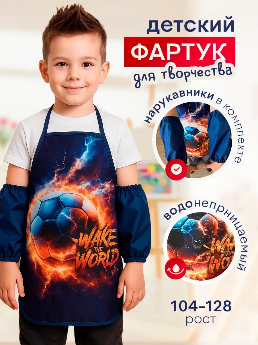 Детский фартук для рисования и творчества с нарукавниками