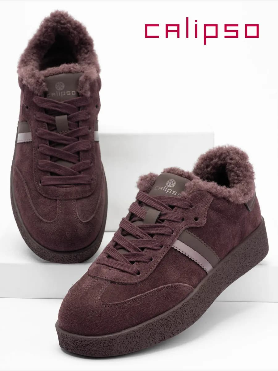 Кеды женские зимние замшевые