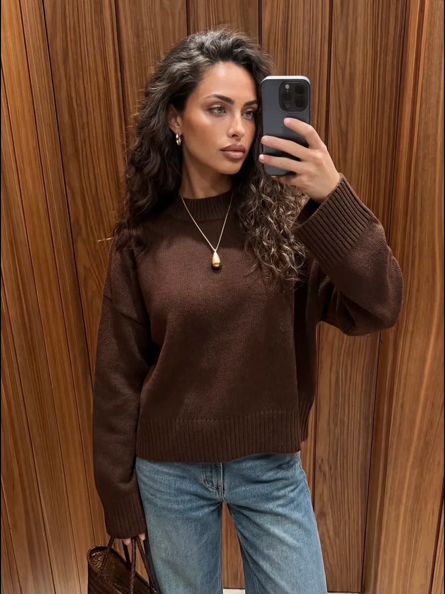 джемпер вязаный оверсайз тонкий