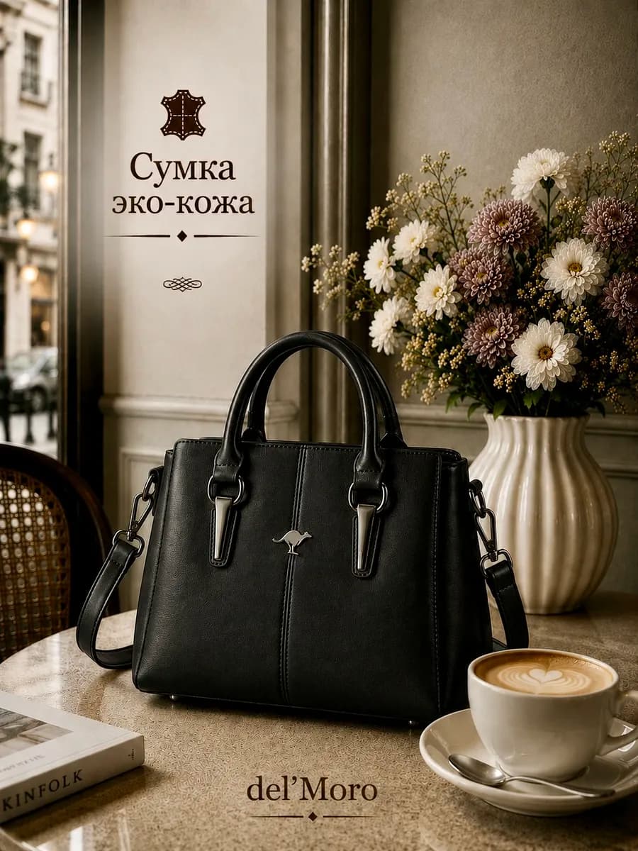 Модная кожаная винтажная сумка ручной работы