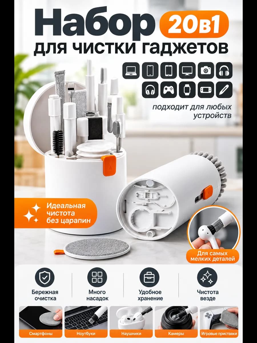 Набор для чистки гаджетов и телефонов 20 в 1