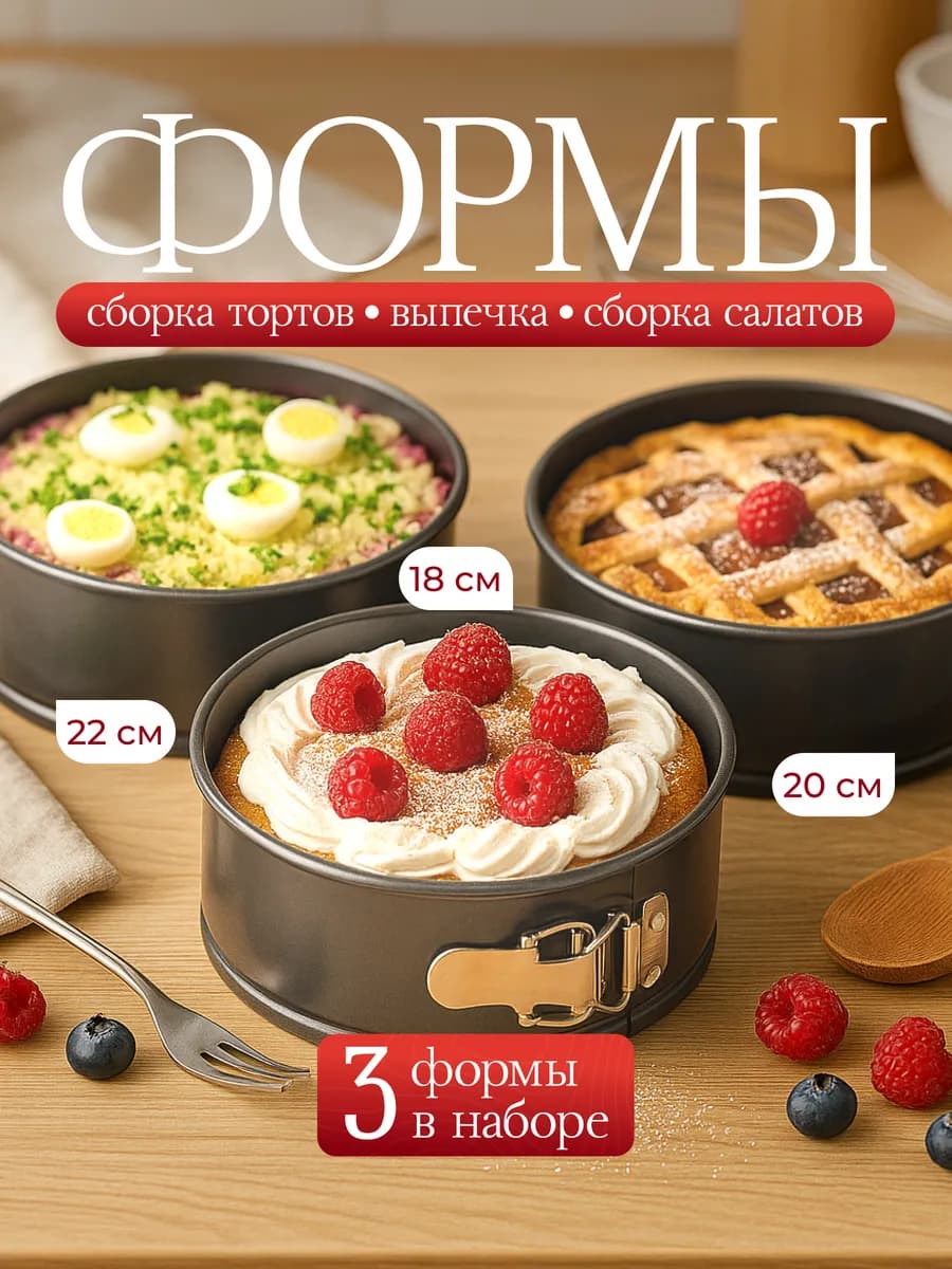 Формы для выпечки запекания набор 3шт