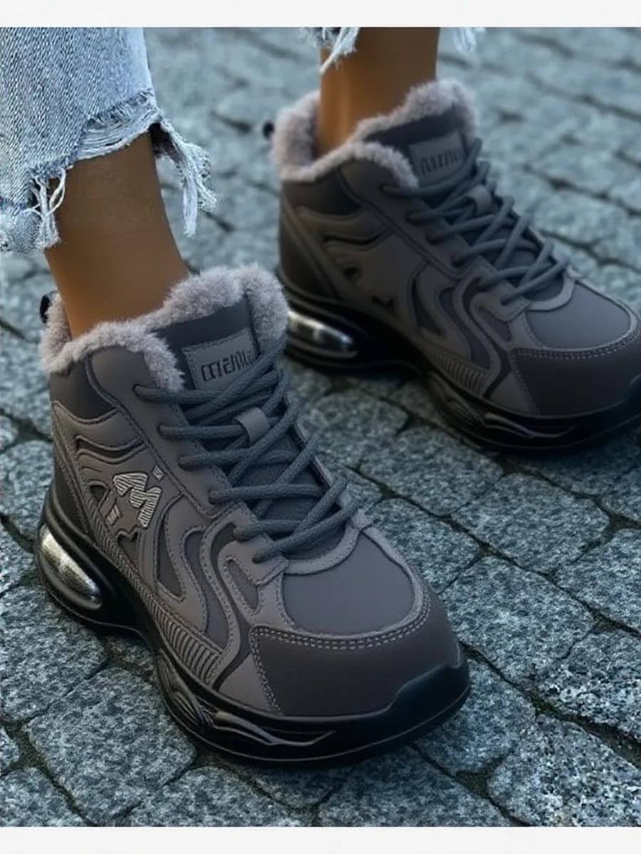 Кроссовки женские зимние с мехом высокие платформа