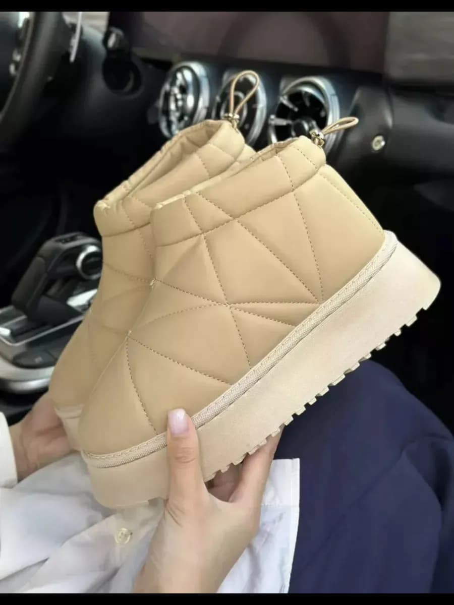 Угги дутики женские короткие на высокой платформе