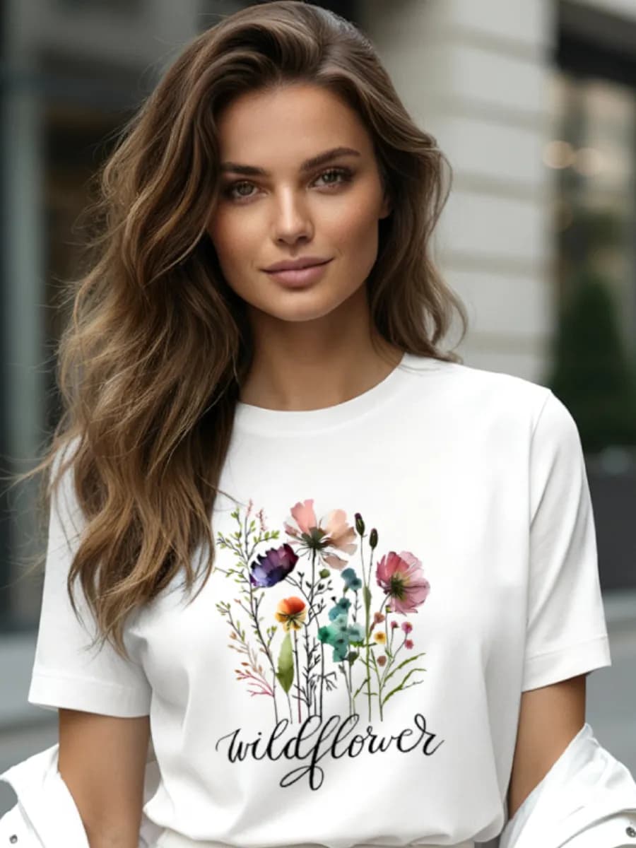 Футболка белая с принтом