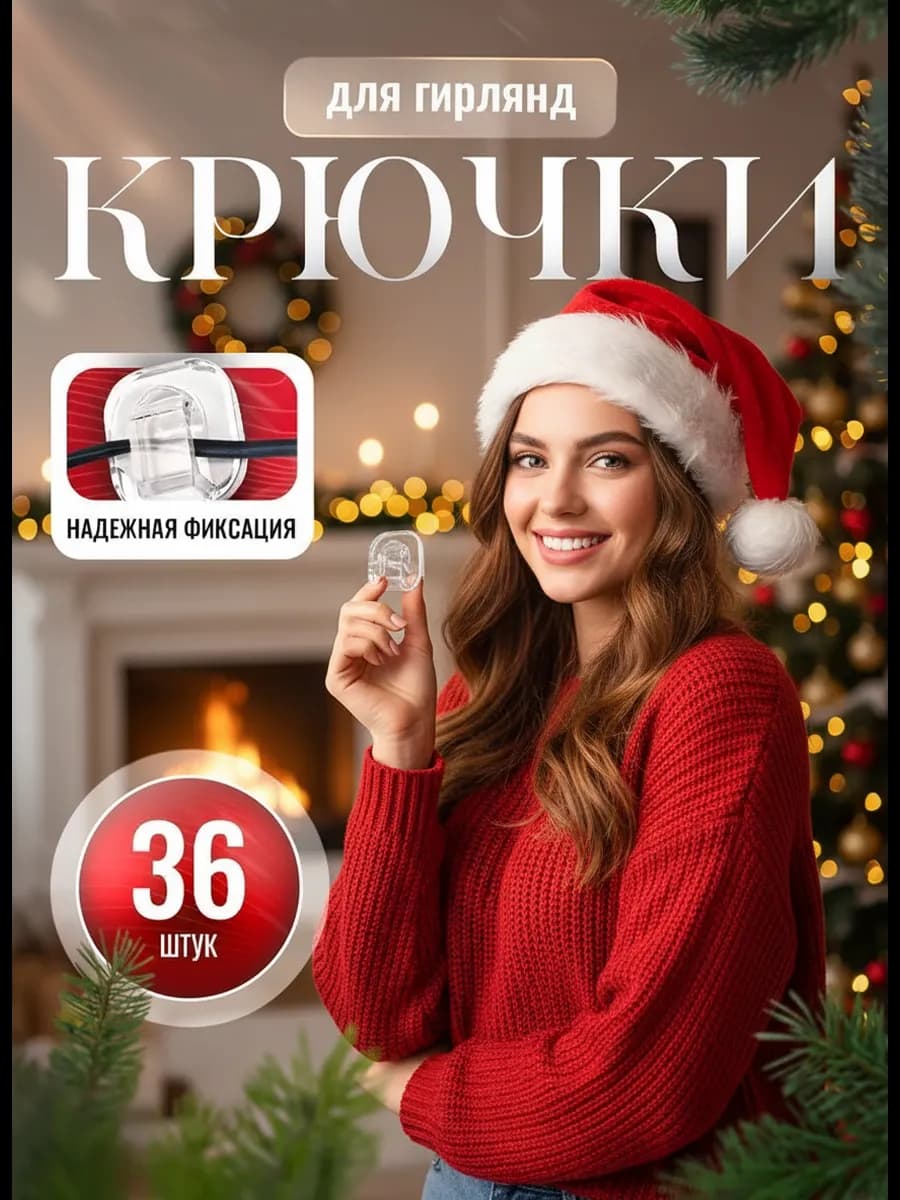 Крючки для гирлянд на стену для украшения дома на новый год