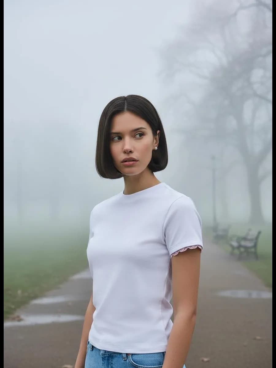 Короткая футболка с кружевом - фото 1